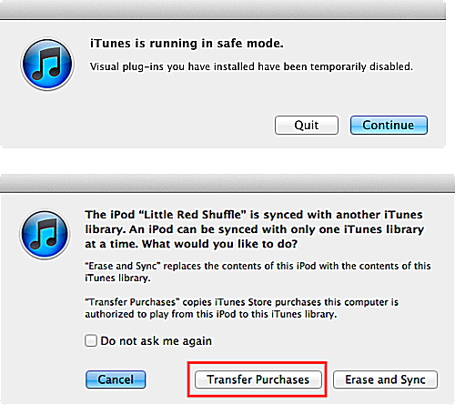 Передача покупок iTunes с вашего iPod