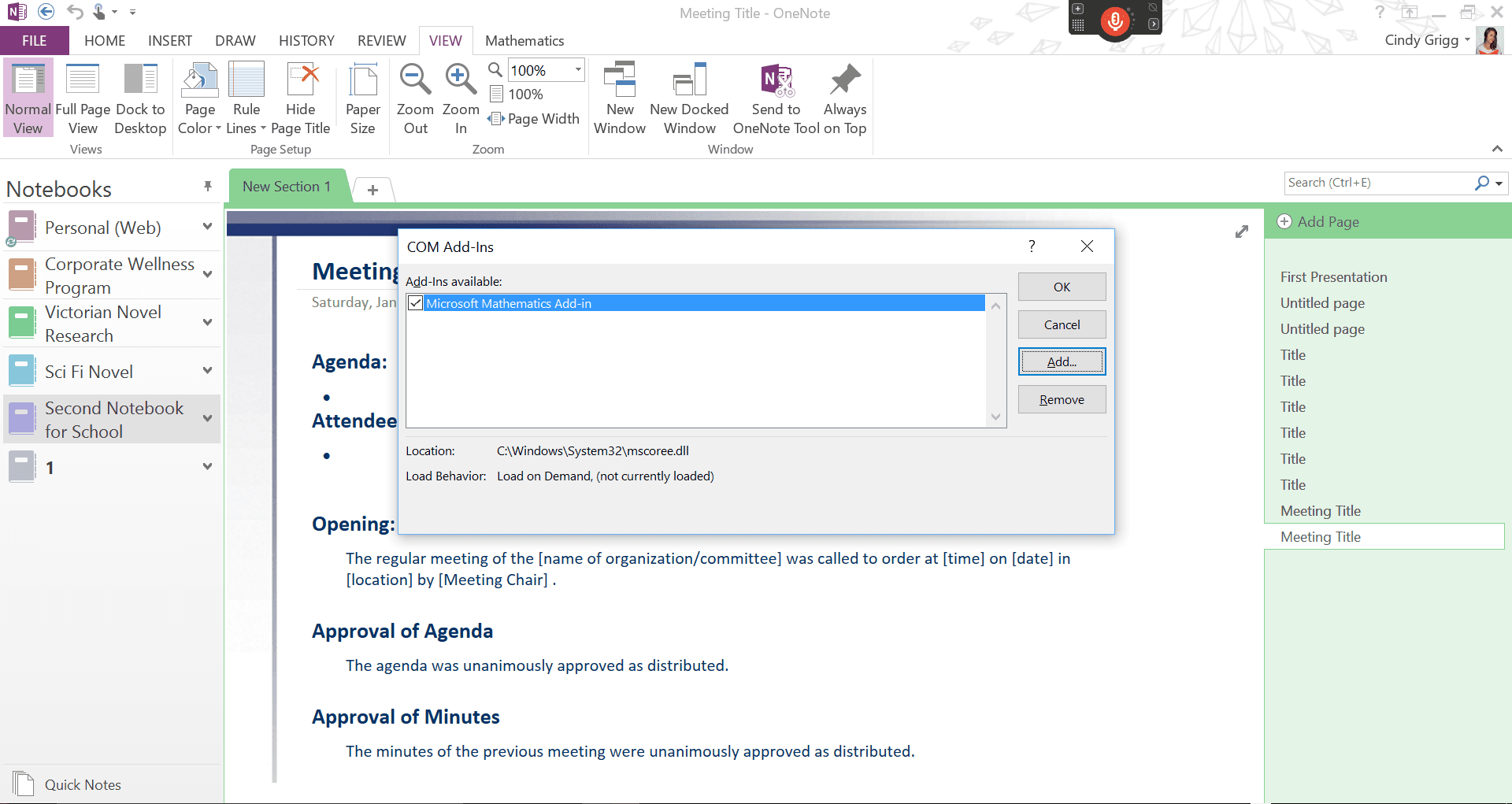 Добавление или избавление от надстроек в Microsoft OneNote