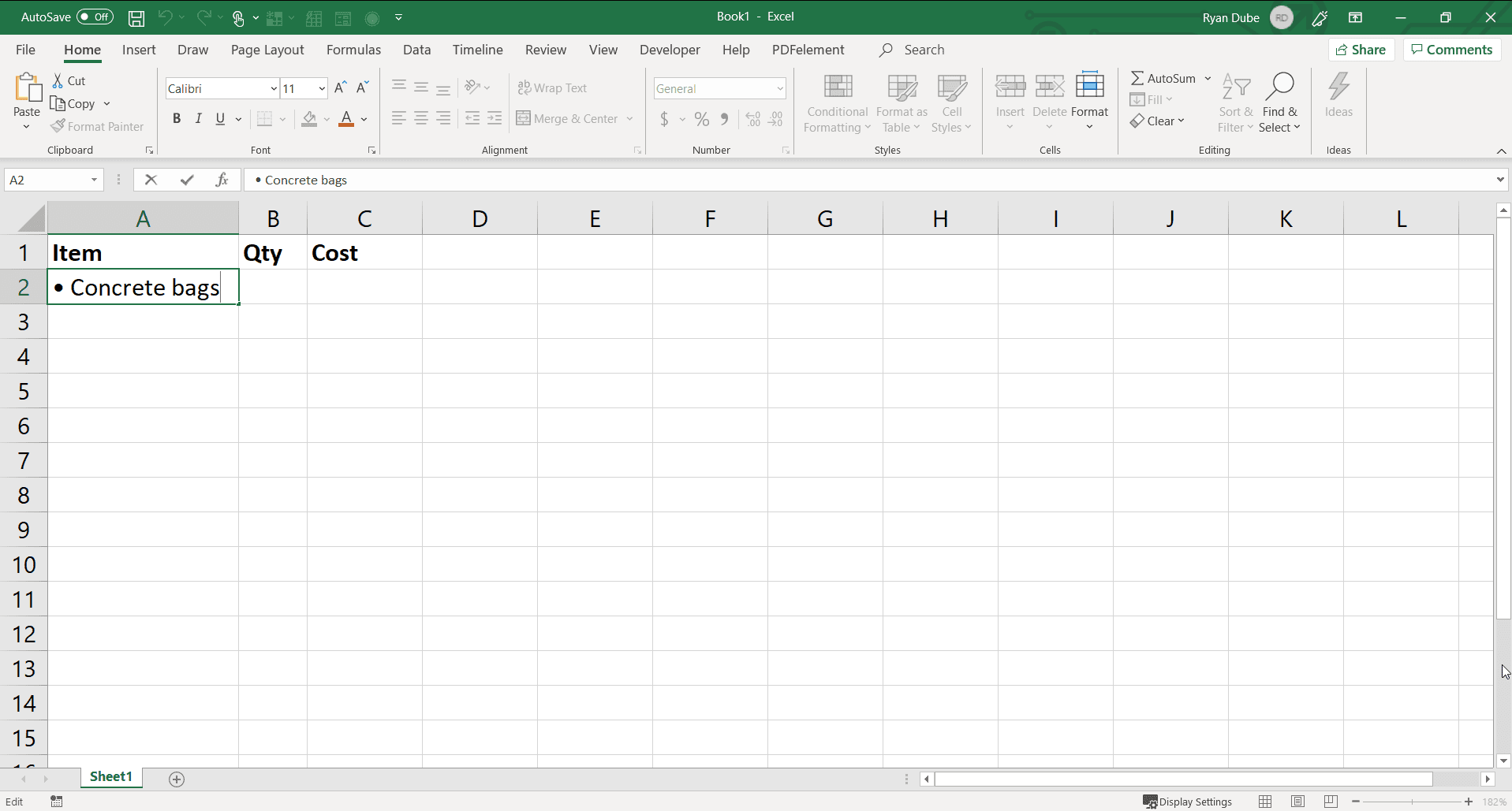 Снимок экрана добавления маркеров в Excel с помощью сочетаний клавиш
