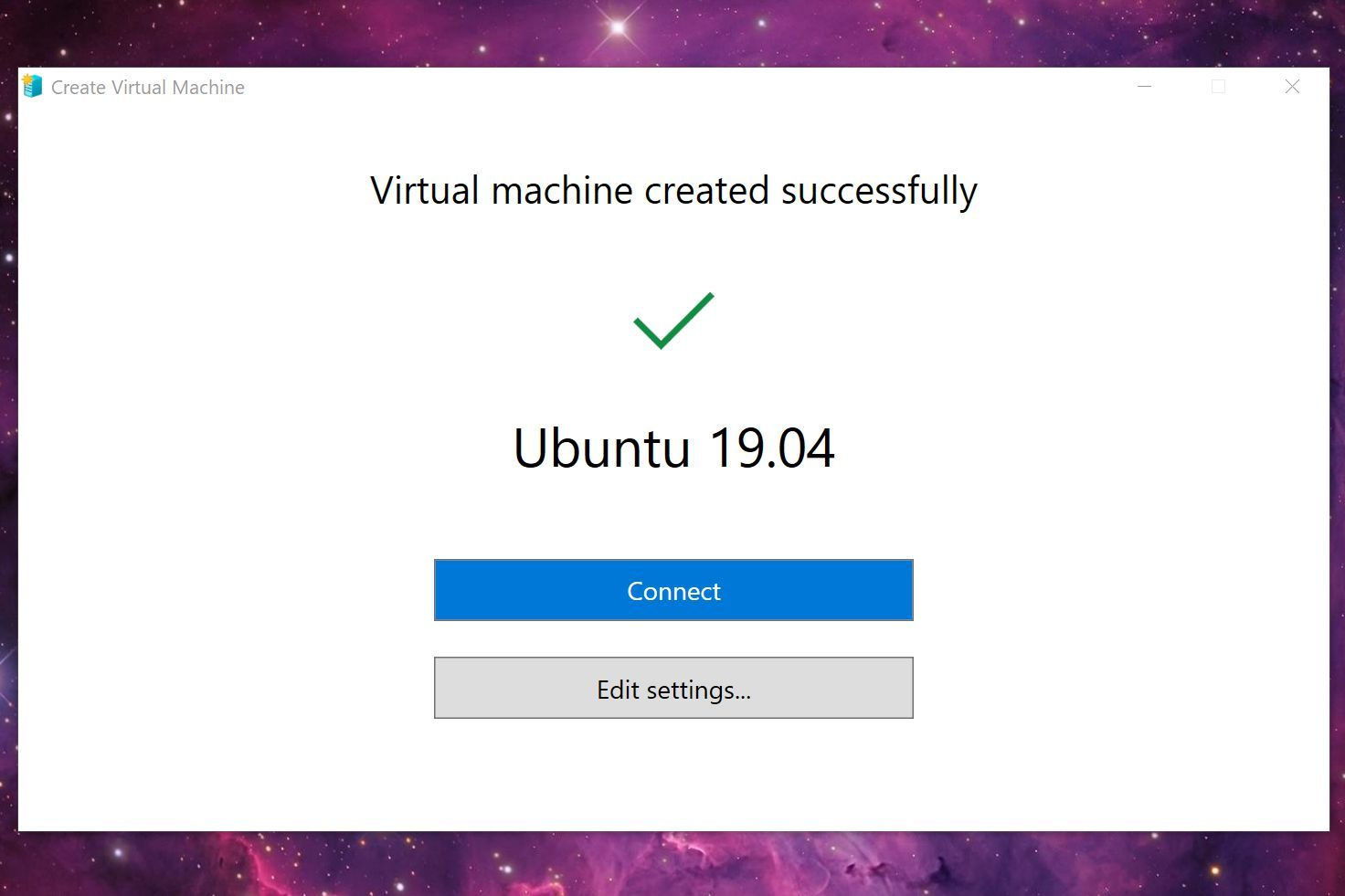 Подключите виртуальную машину Ubuntu Hyper-V