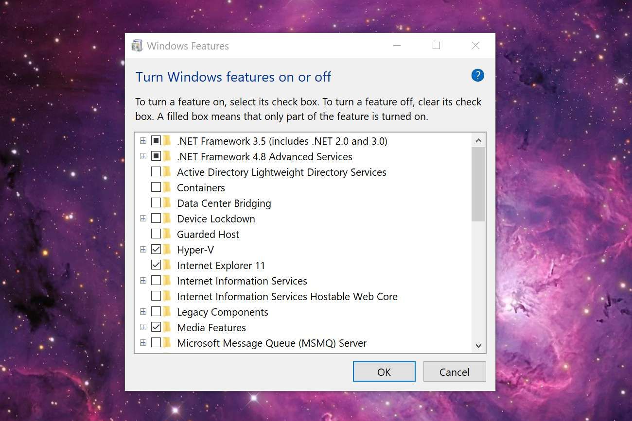 Включить Hyper-V в Windows 10