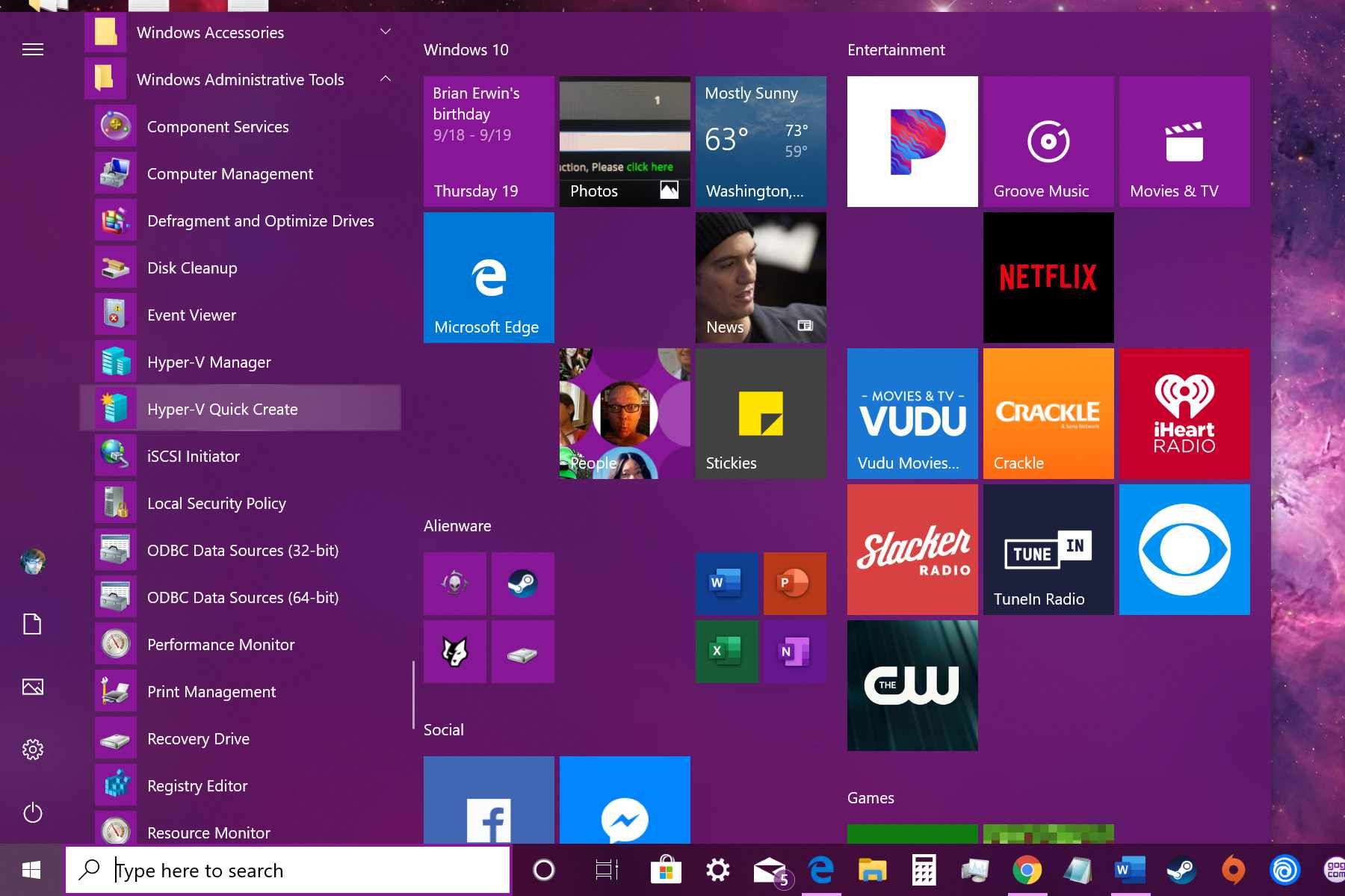 Запустите Hyper-V Quick Access для Windows 10