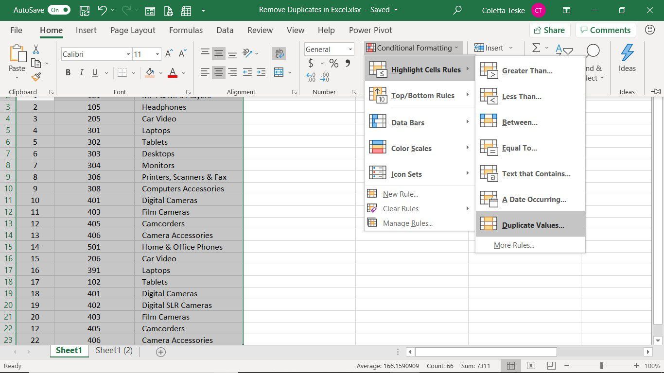 Условное форматирование для выделения ячеек, содержащих повторяющиеся строки в Excel