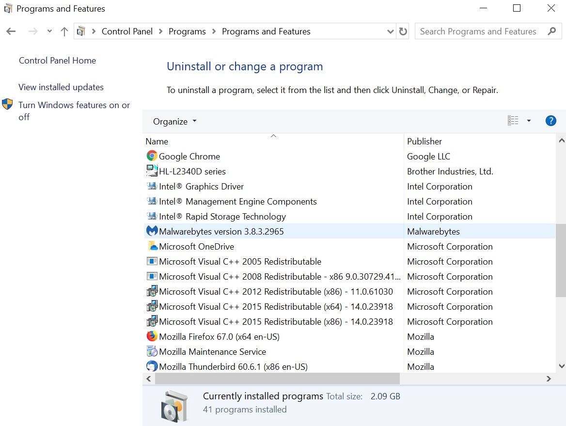 Список программ для Windows