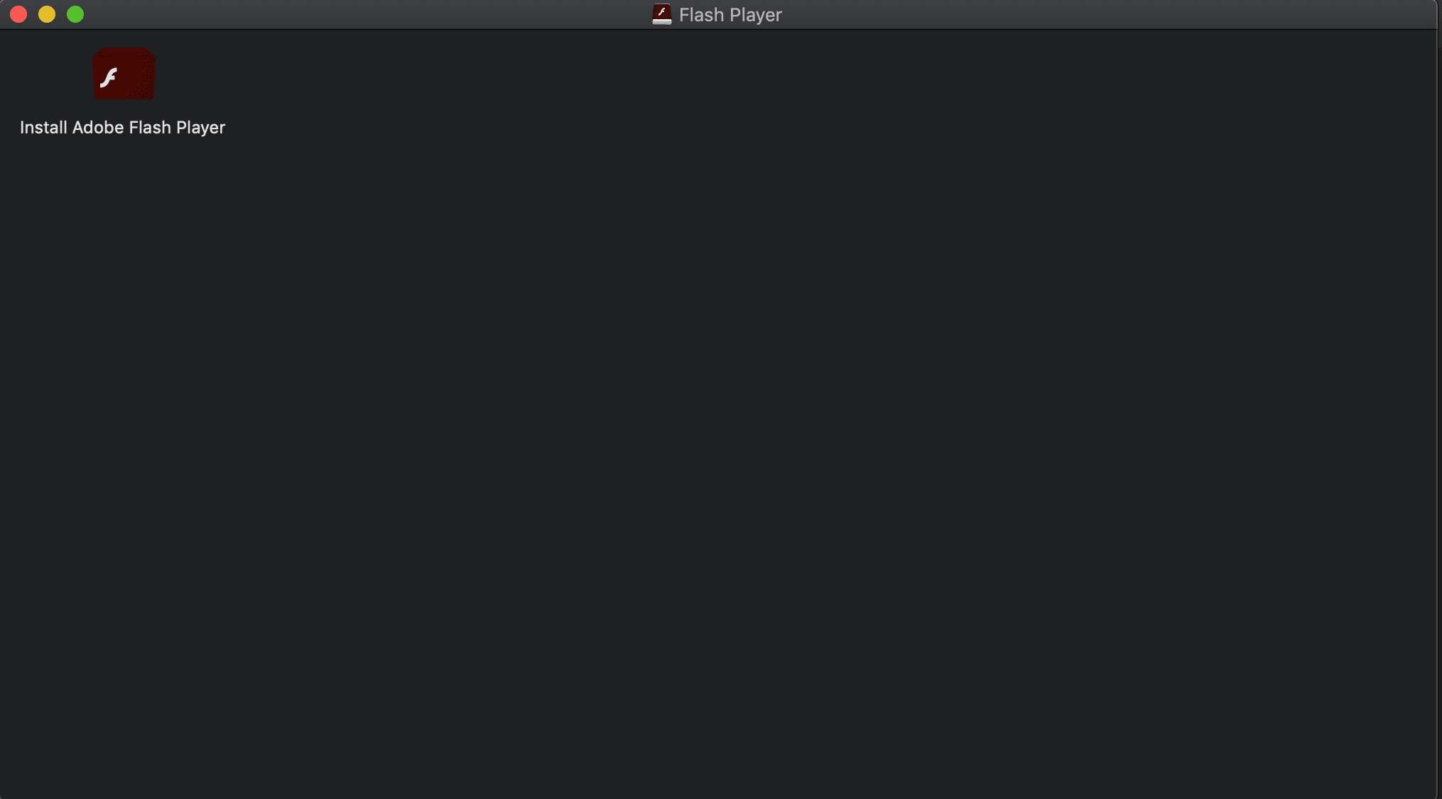 снимок экрана установочного файла Adobe Flash Player для Mac