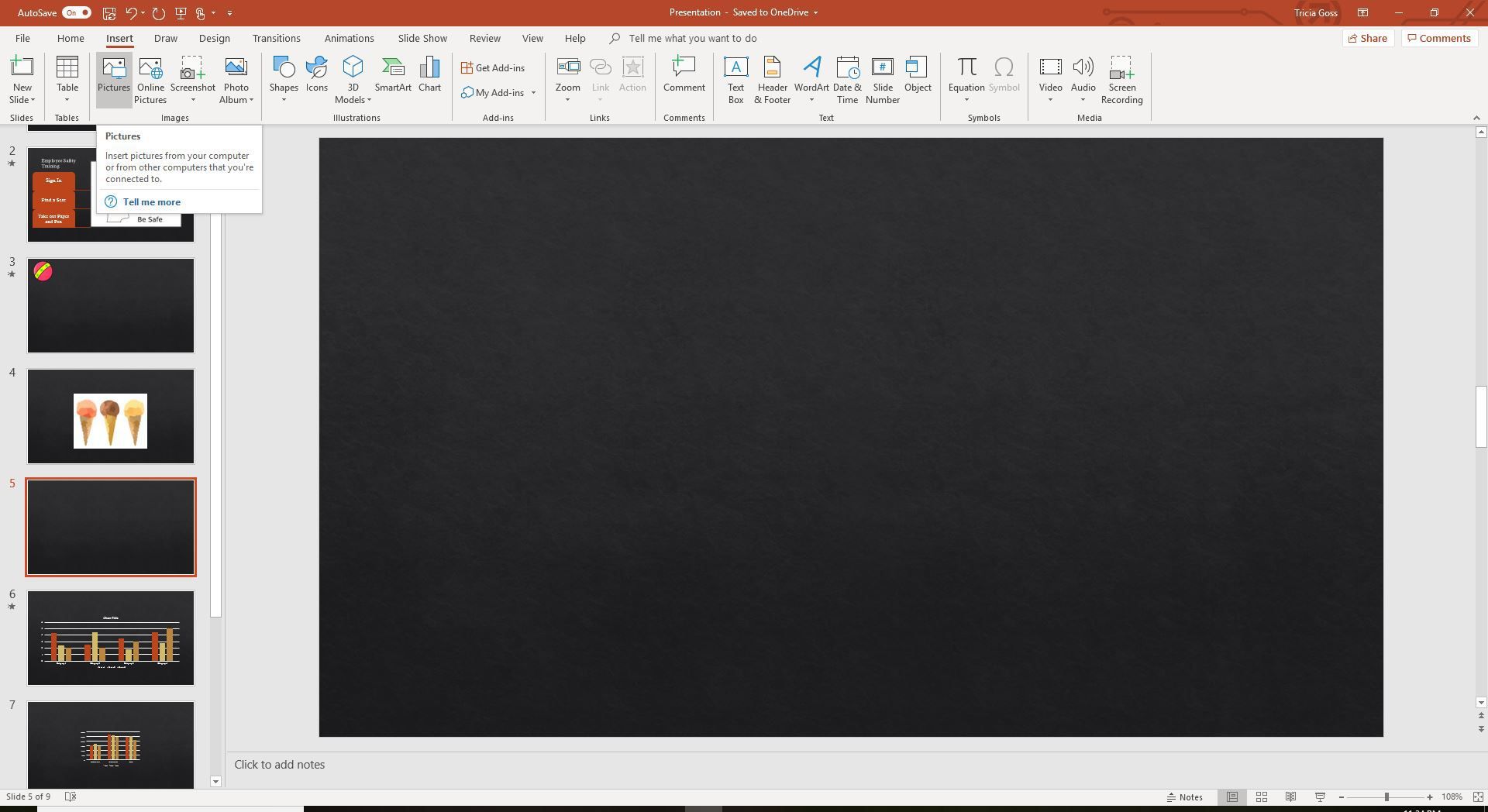 Снимок экрана: добавление изображения с компьютера в слайд PowerPoint
