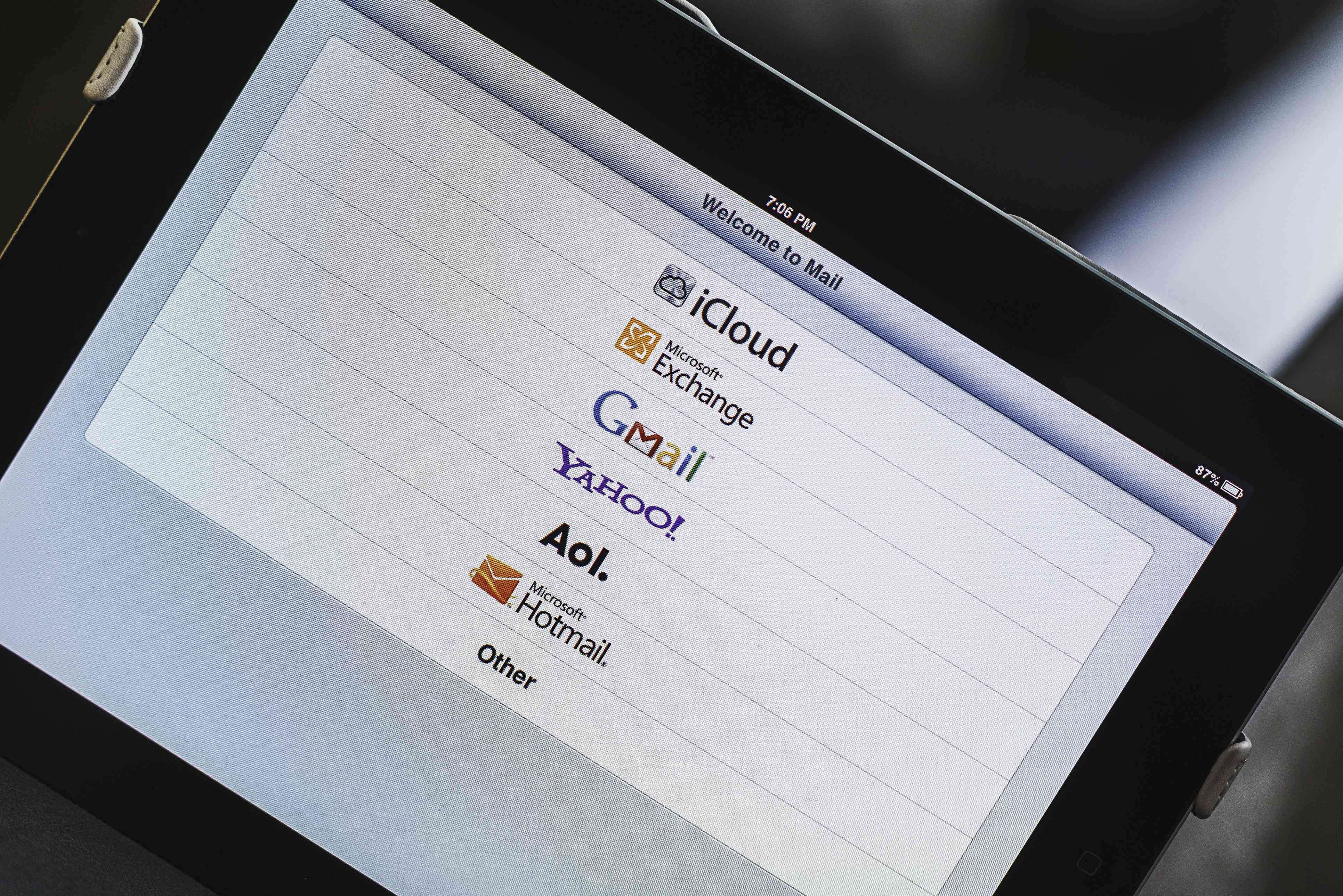 Настройка учетной записи электронной почты на устройстве Apple iPad