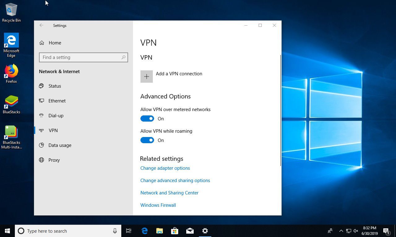 Настройки VPN для Windows 10