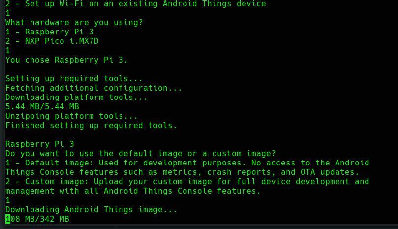 Android Things Setup Загрузка изображения