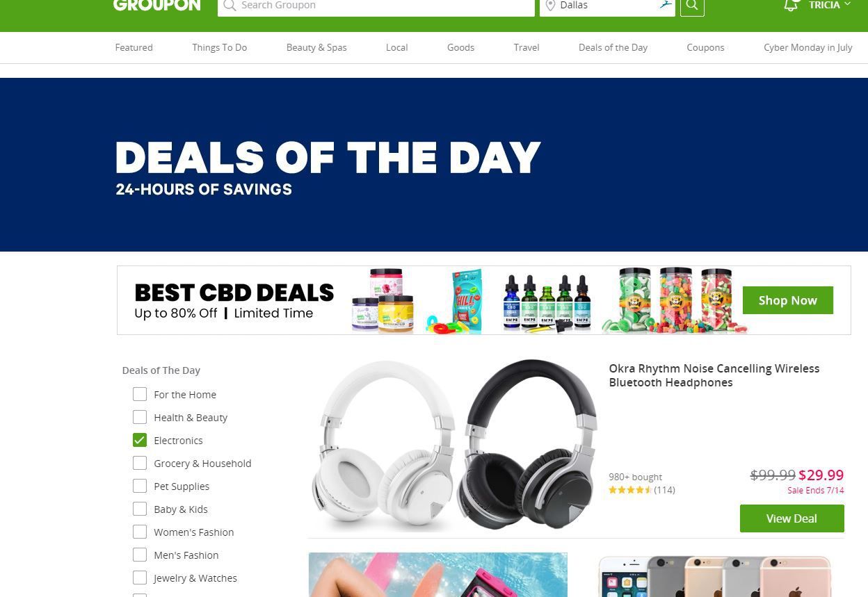 Снимок экрана: Groupon Deals of the Day