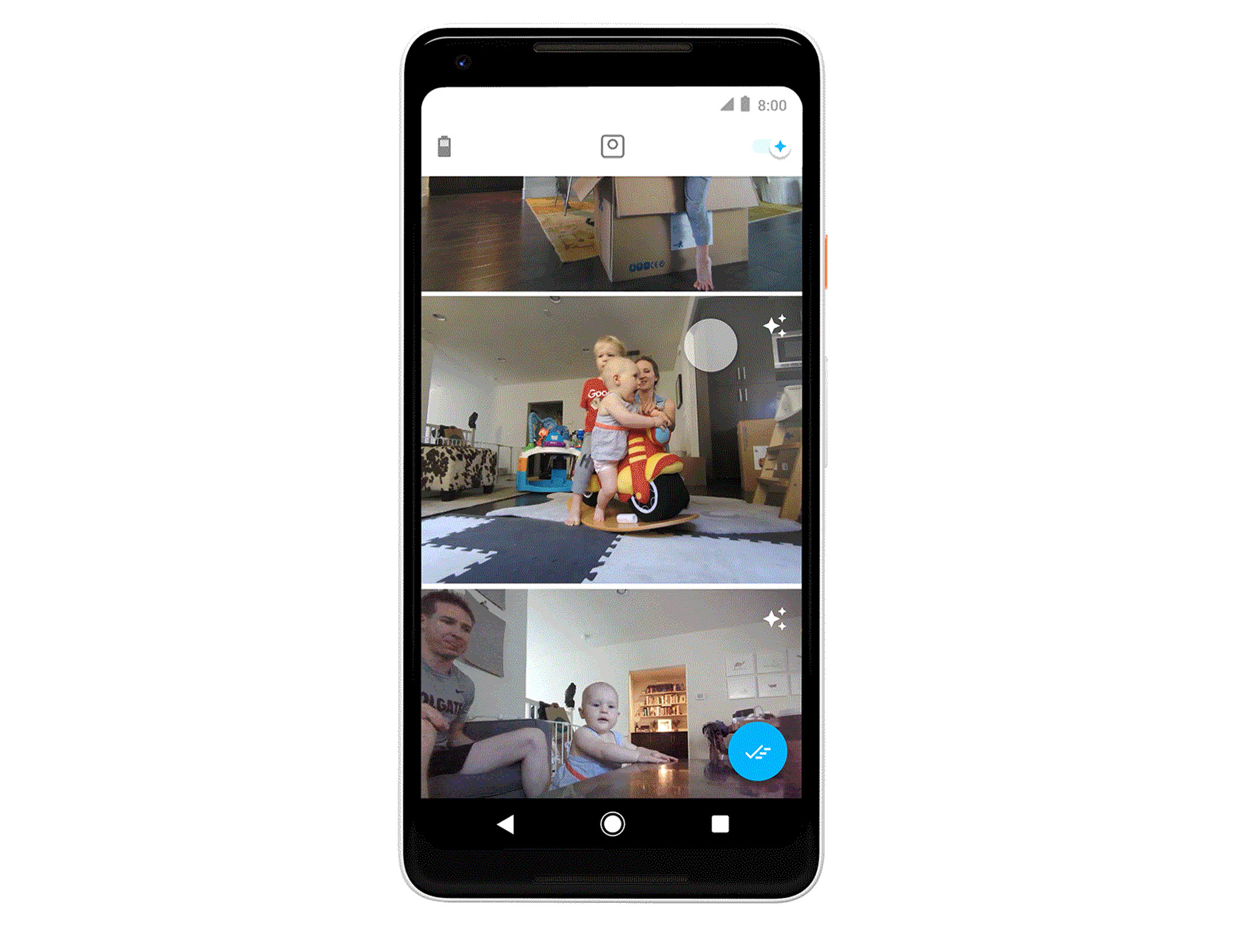 Приложение Google Clips на смартфоне