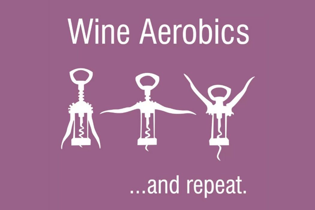Винный мем, демонстрирующий винную аэробику - как использовать открывалку для вина.