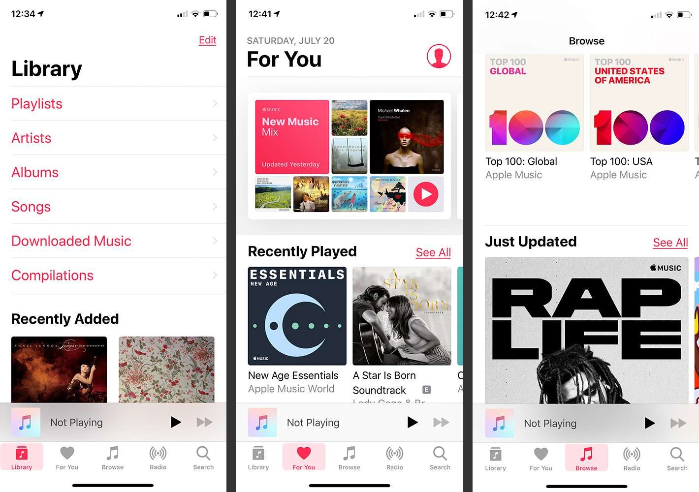Экраны подписки Apple Music в приложении Музыка