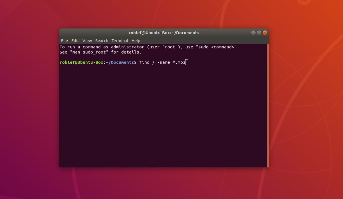 Терминал в Ubuntu Linux показывает команду