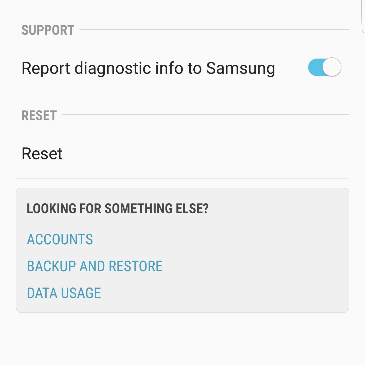 Снимок экрана с параметрами общего управления на устройстве Android