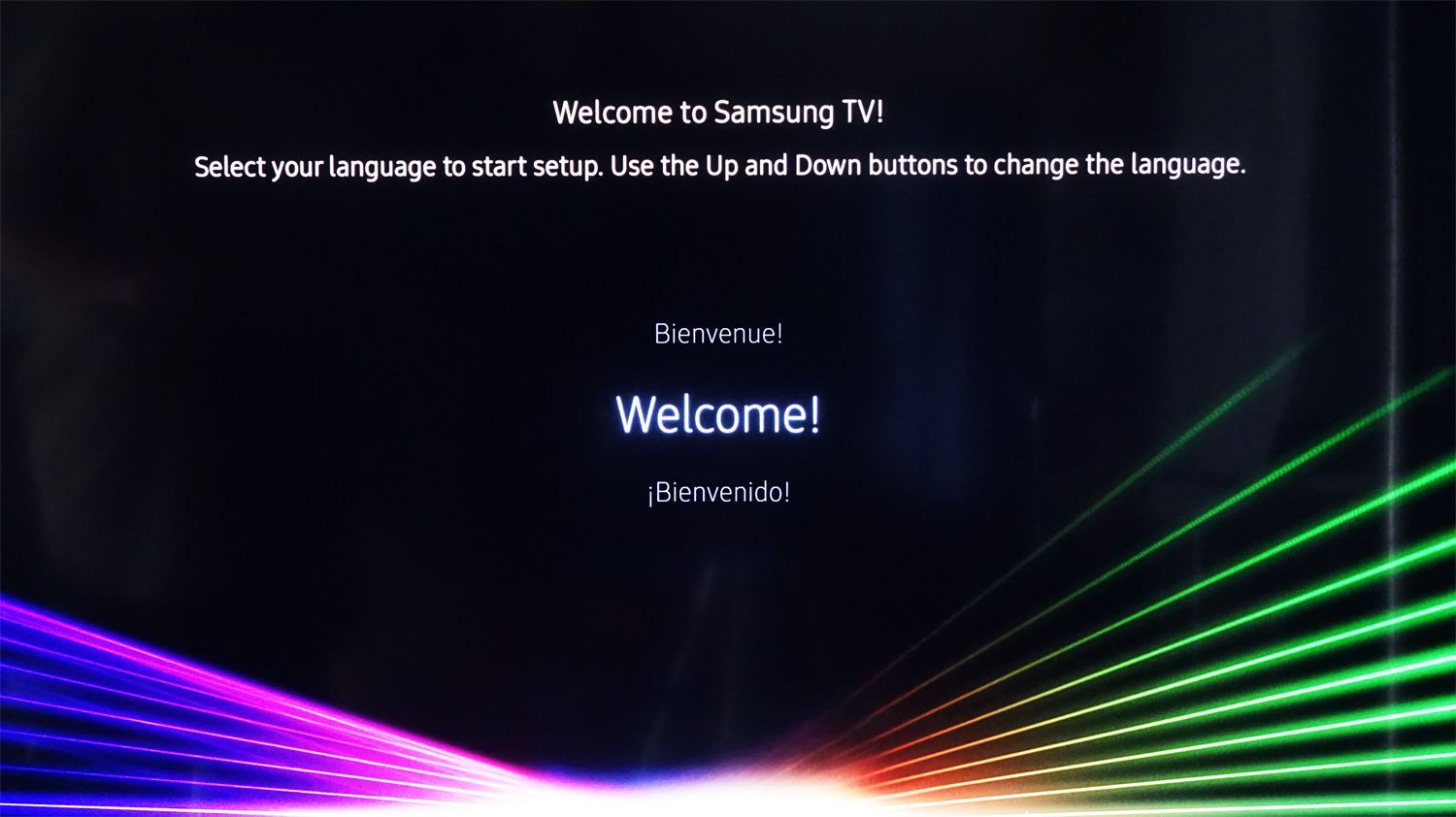 Samsung UN40KU6300 Первый экран приветствия