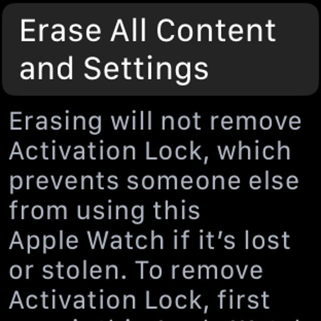 Apple Watch стереть весь контент и настройки