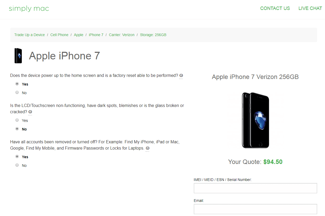 Простая стоимость Mac для iPhone 7