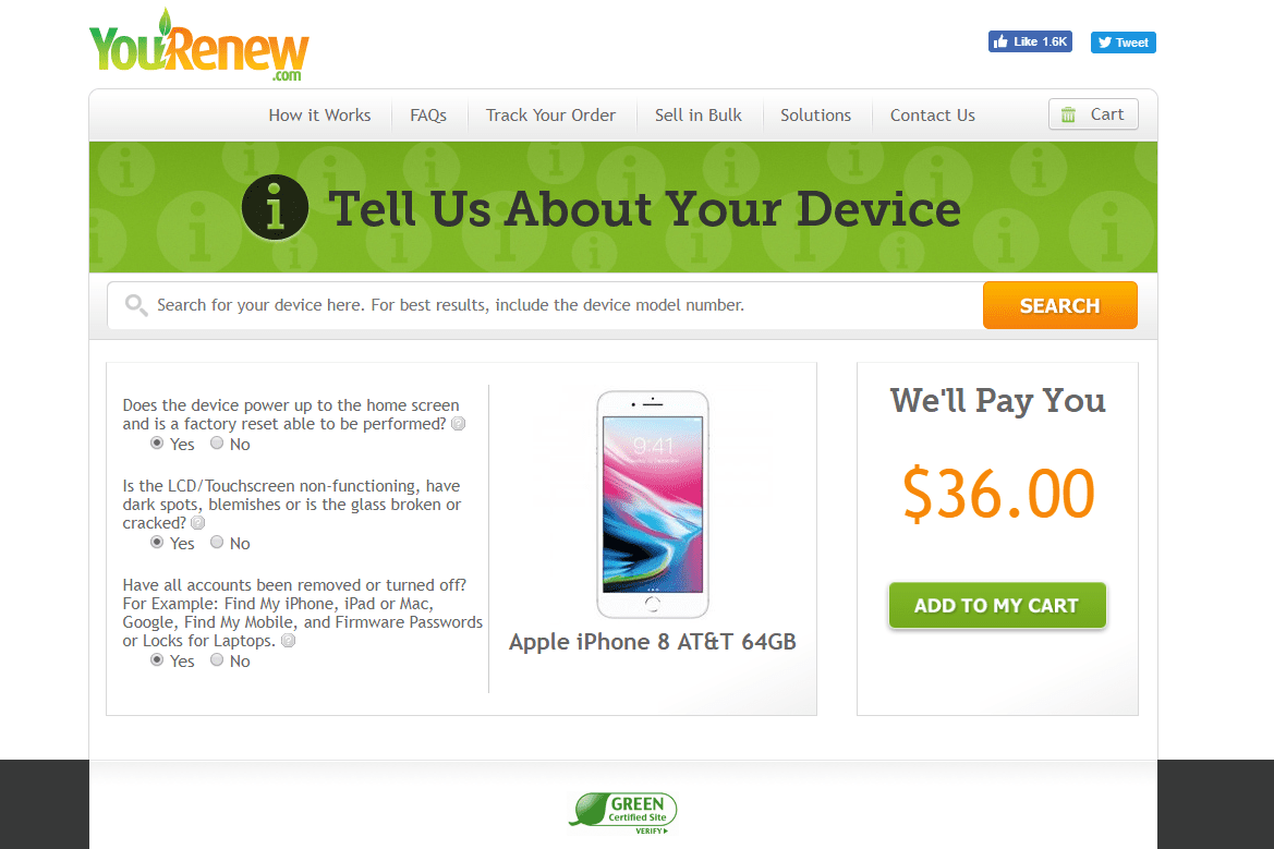 YouRenew iPhone 8 меняет стоимость