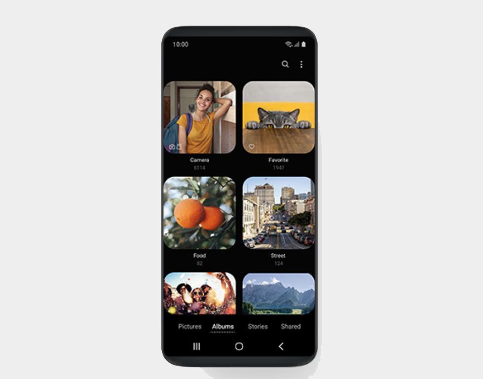 Интерфейс приложения для фотографий в Samsung One UI