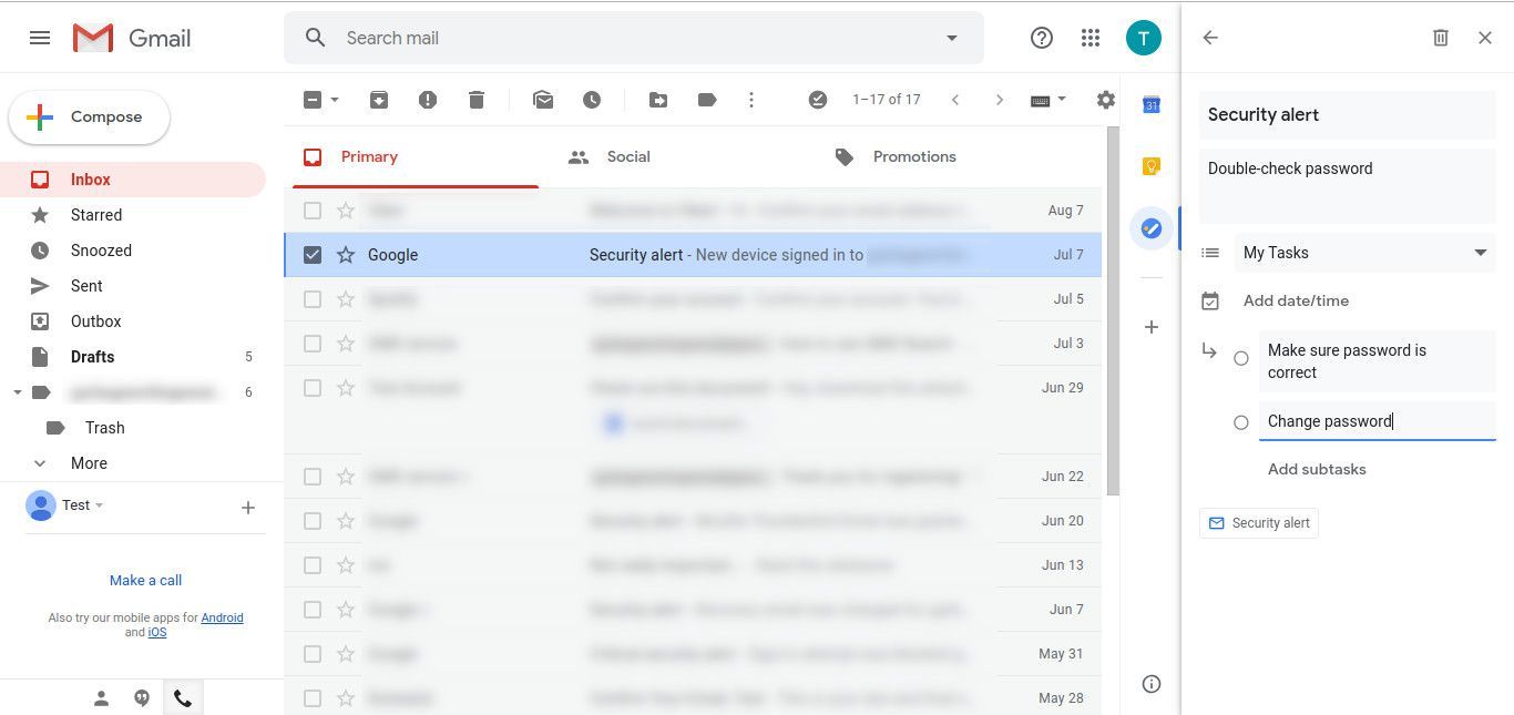 Gmail добавить подзадачи