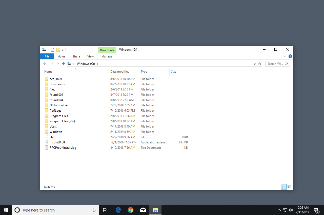 Папки с программными файлами Windows 10 на 64-битной машине