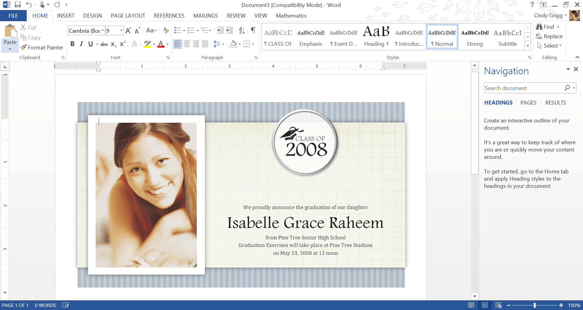 Шаблон объявления о выпускном или печатный для Microsoft Word