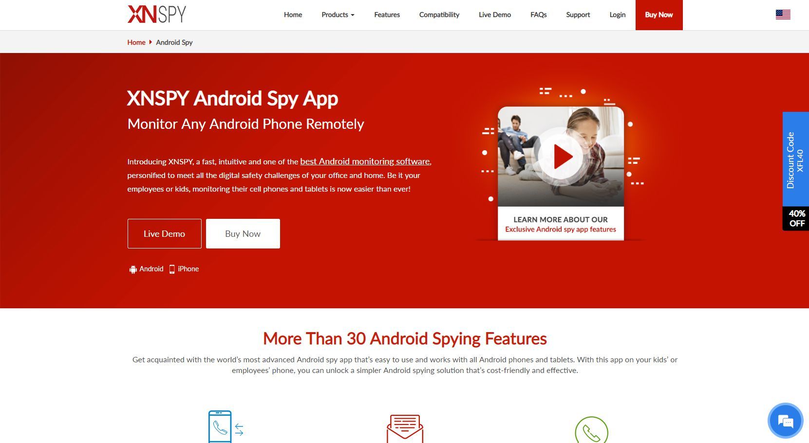 веб-сайт шпионского приложения xnspy