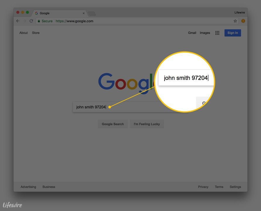 Снимок экрана браузера Chrome с адресом в строке поиска.