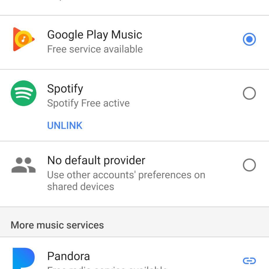 Меню Музыка в приложении Google Home для Android