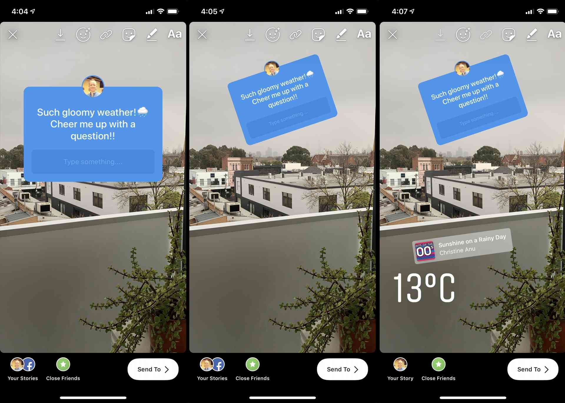 Использование стикера с вопросами в Instagram Stories в приложении iOS для iOS на iPhone.