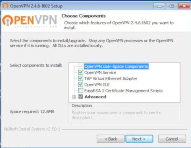 Установщик OpenVPN в Windows 7