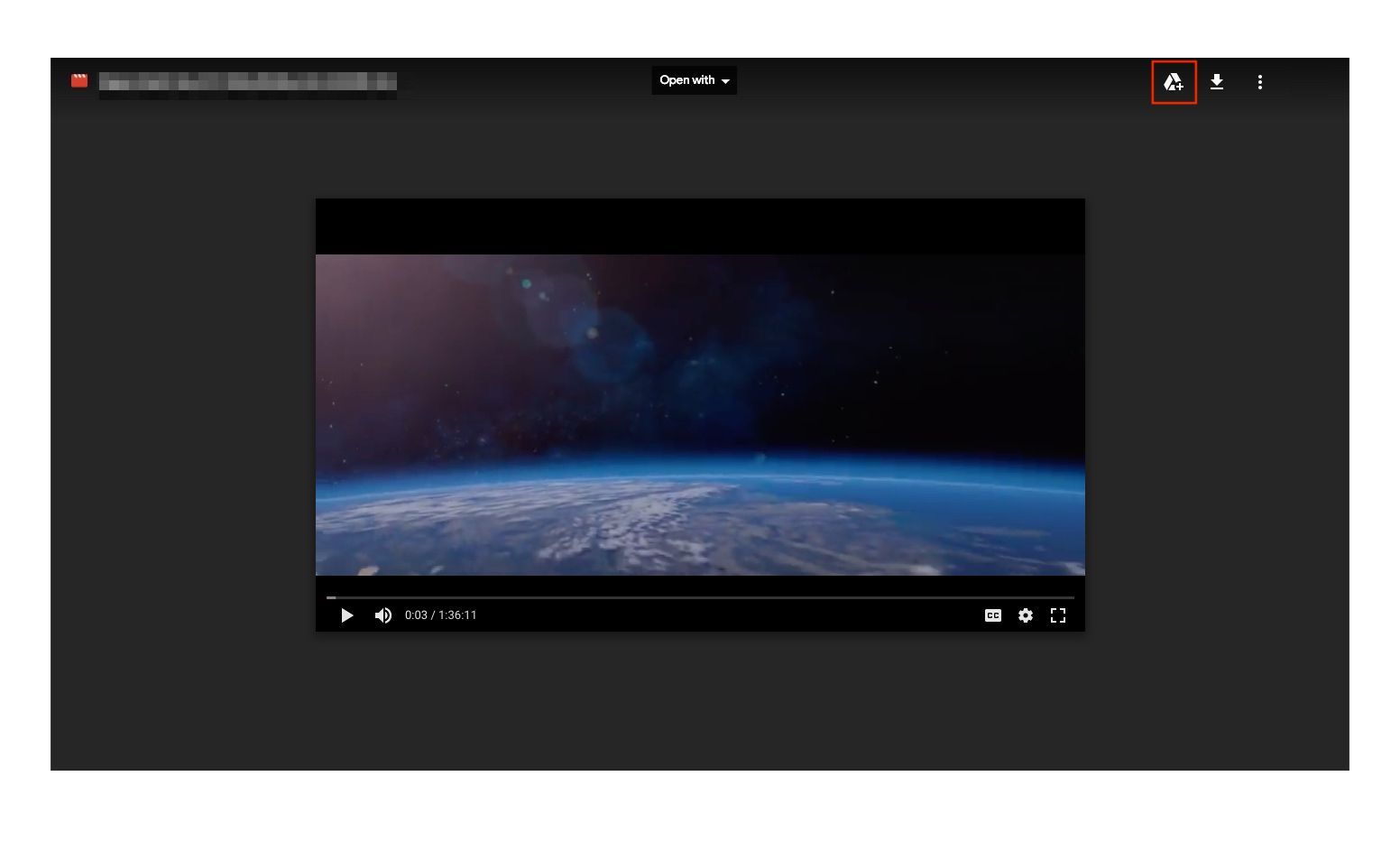 Снимок экрана, показывающий фильм в плеере Google Drive с выделенной кнопкой «Добавить в мой диск».