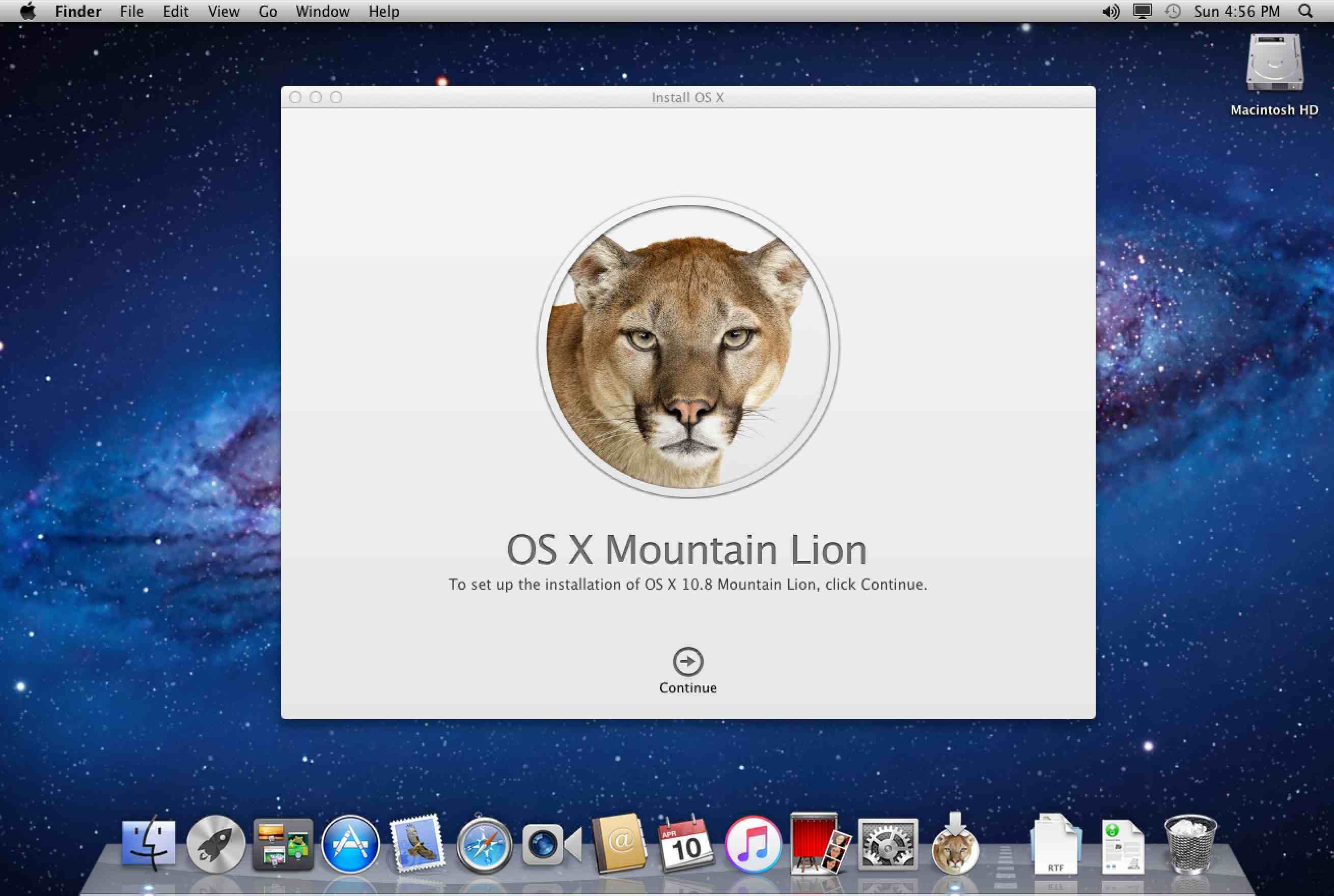 Приложение для установки OS X Mountain Lion