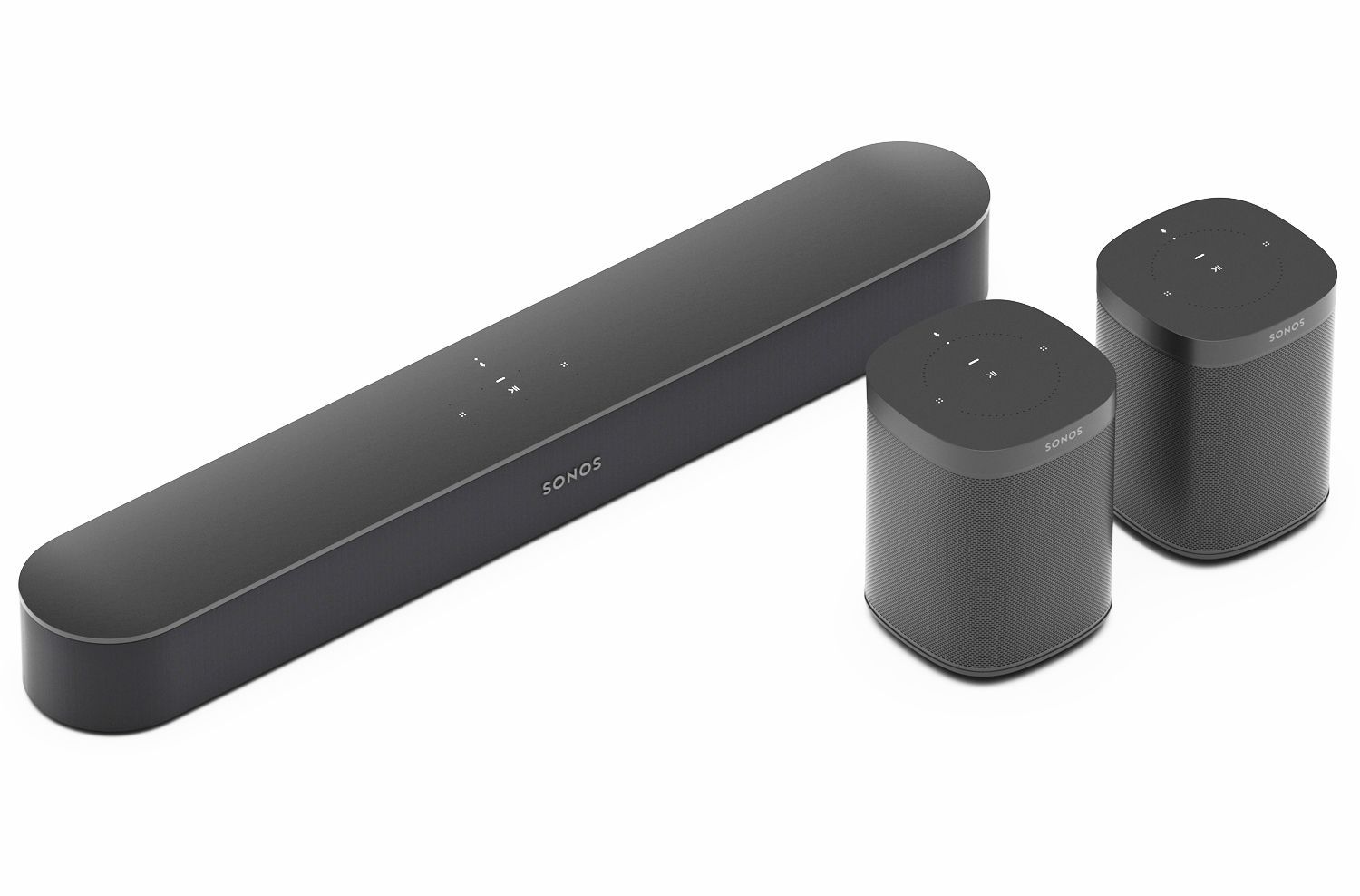 Sonos Beam и пара колонок Sonos One с встроенным Alexa
