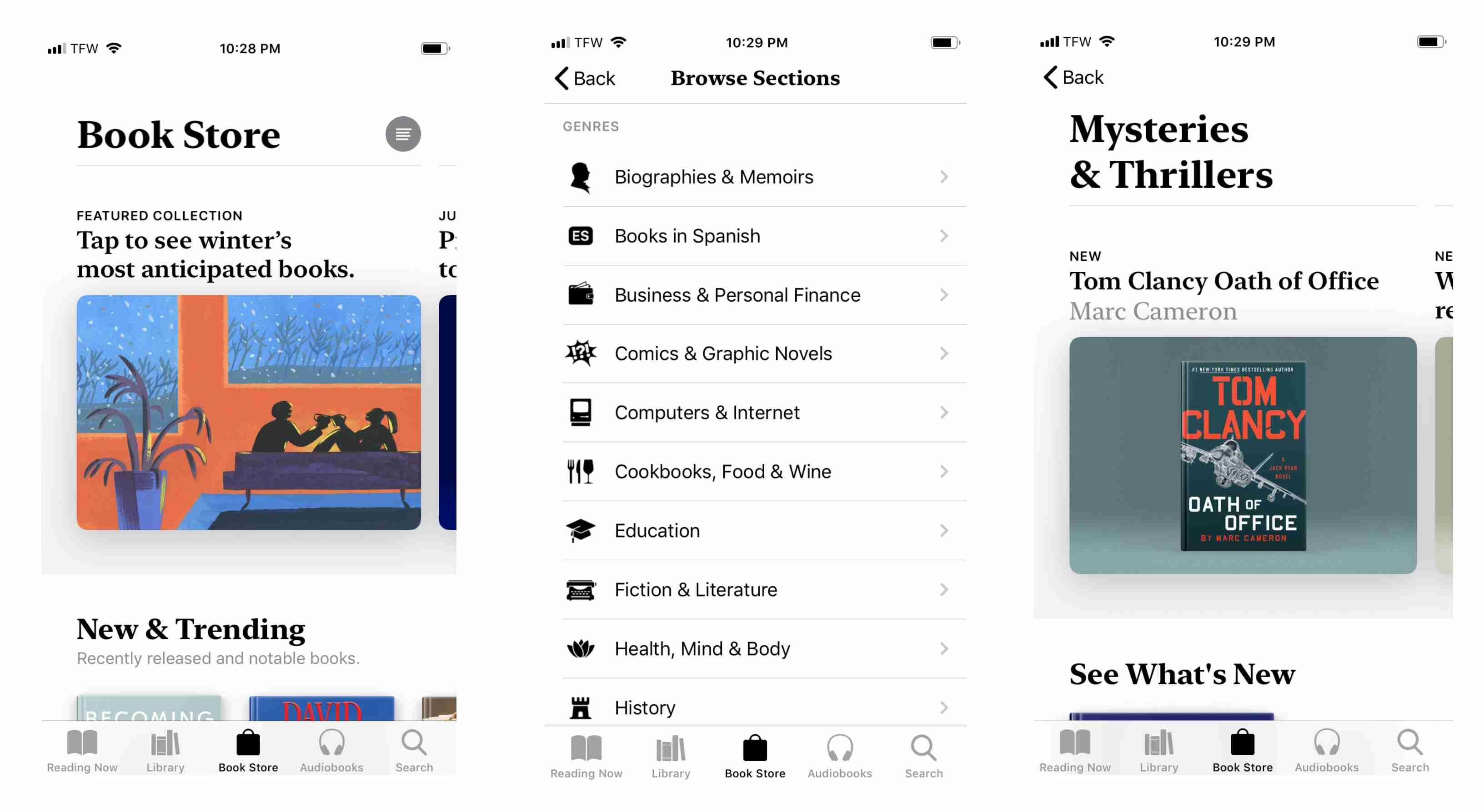 Скриншоты Apple Books на iPhone