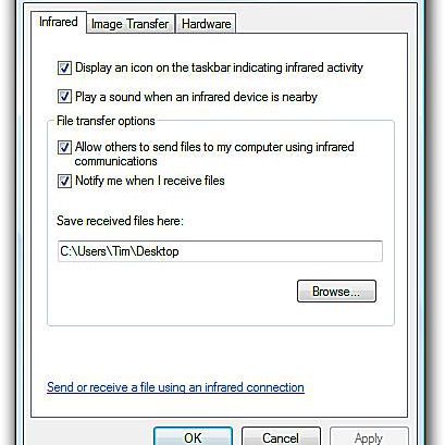 Инфракрасный в Windows Vista