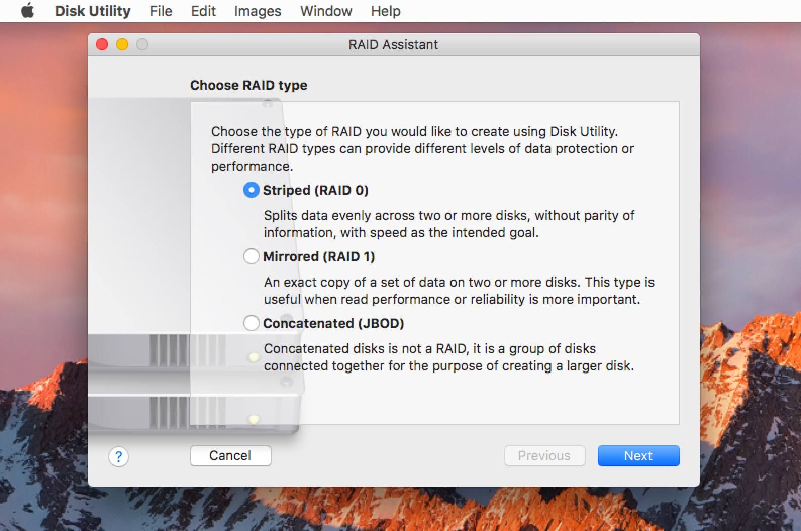Mac OS RAID Assistant