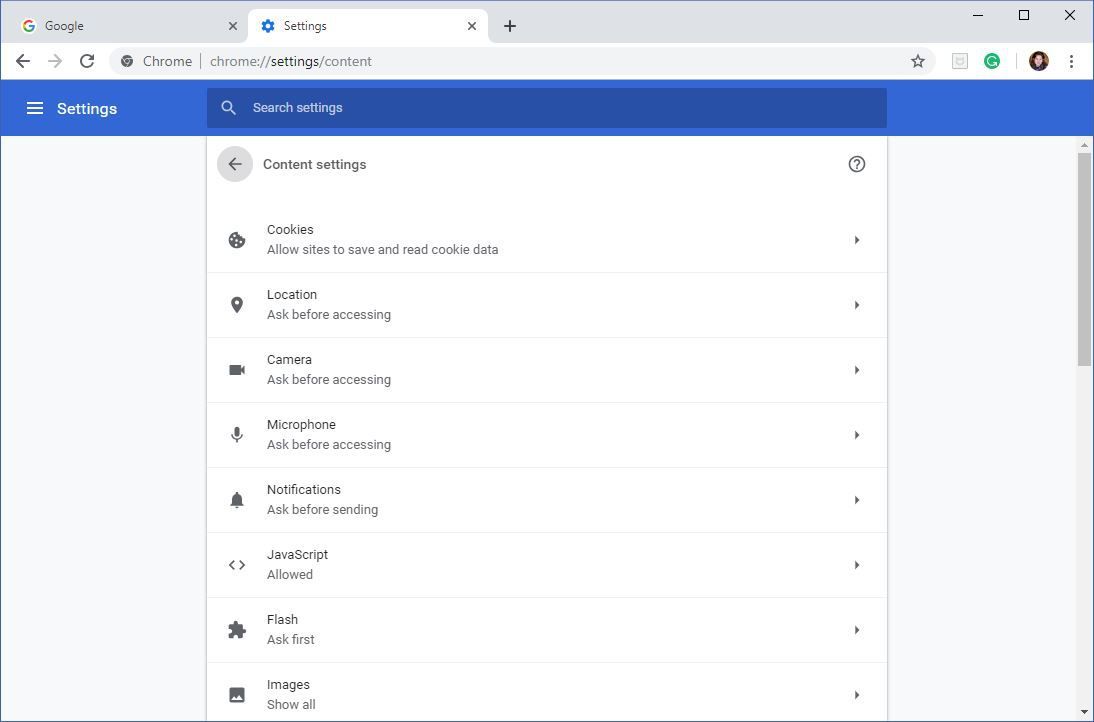 Снимок экрана, показывающий, где можно найти файлы cookie для одного сайта в Google Chrome