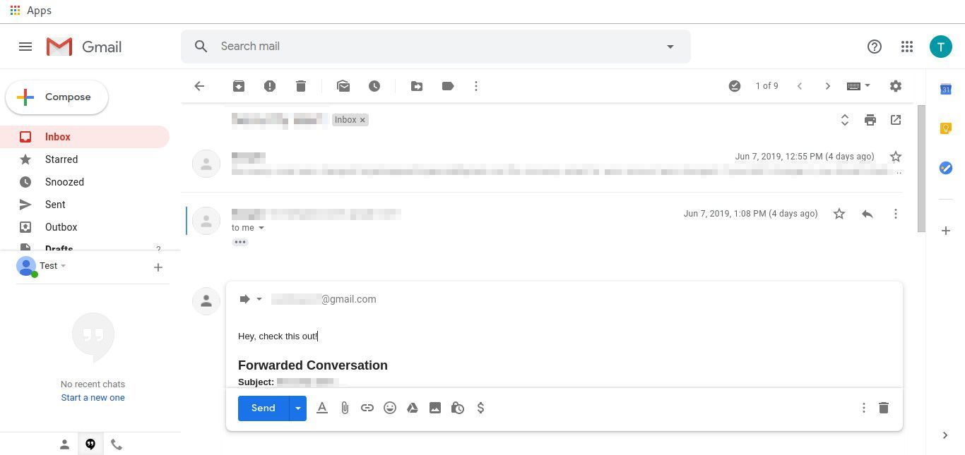Переслать ваш разговор Gmail