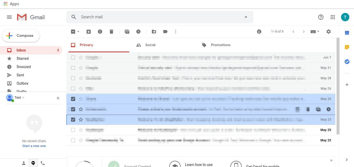 Сообщения, помеченные как прочитанные с помощью горячей клавиши Gmail