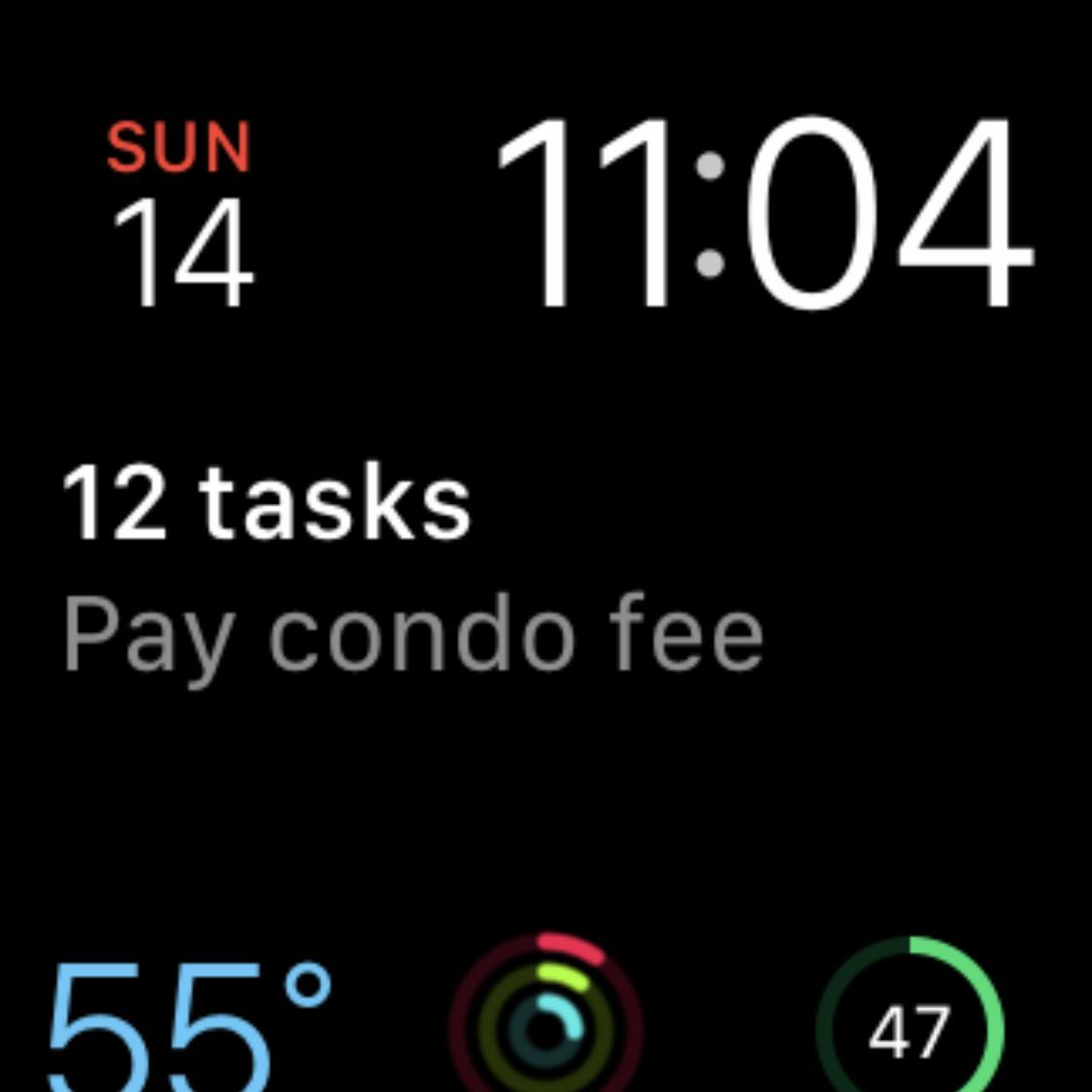Скриншот Apple Watch, просматриваемый в приложении iPhone Фото