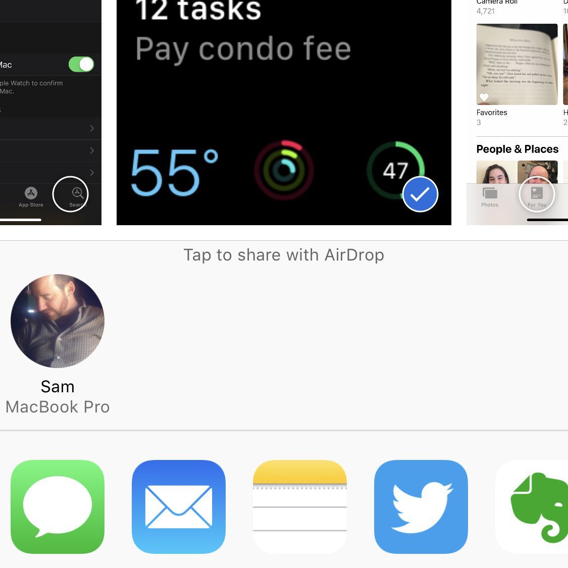 Снимок экрана с вариантами обмена в приложении iPhone Фото