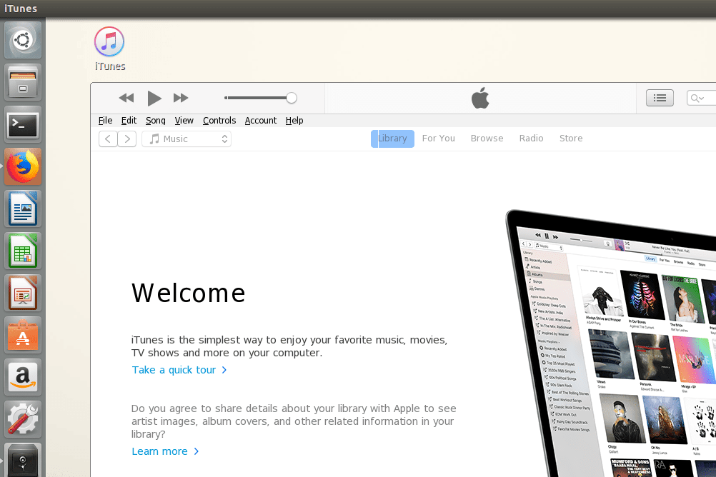 iTunes на Linux работает с WINE