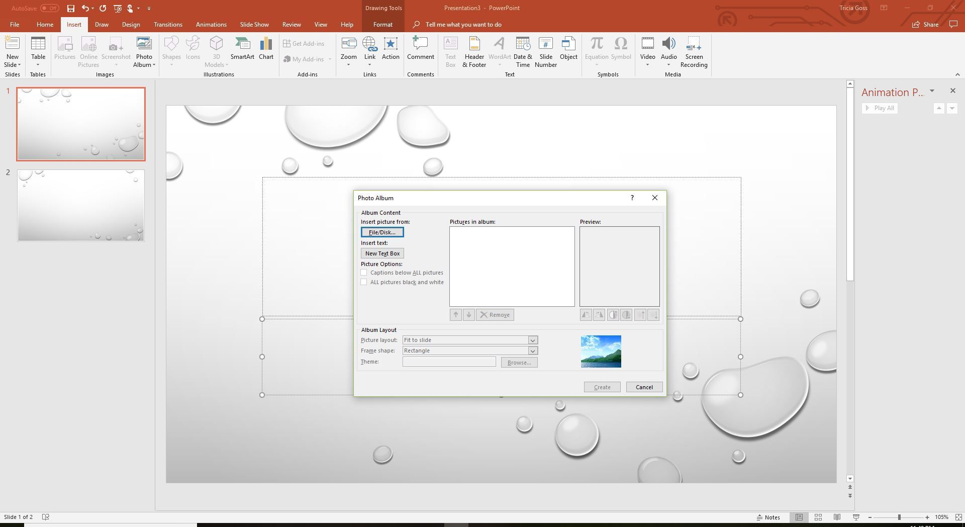 Скриншот диалогового окна PowerPoint для вставки картинки из файла / диска.