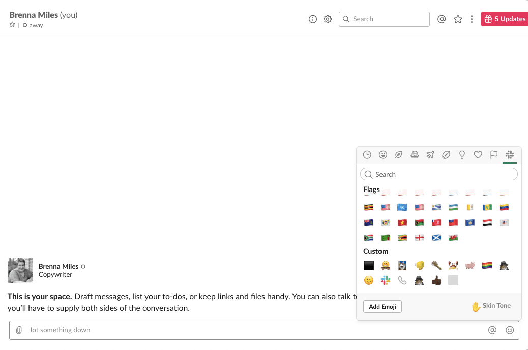 Поиск пользовательских смайликов в Slack