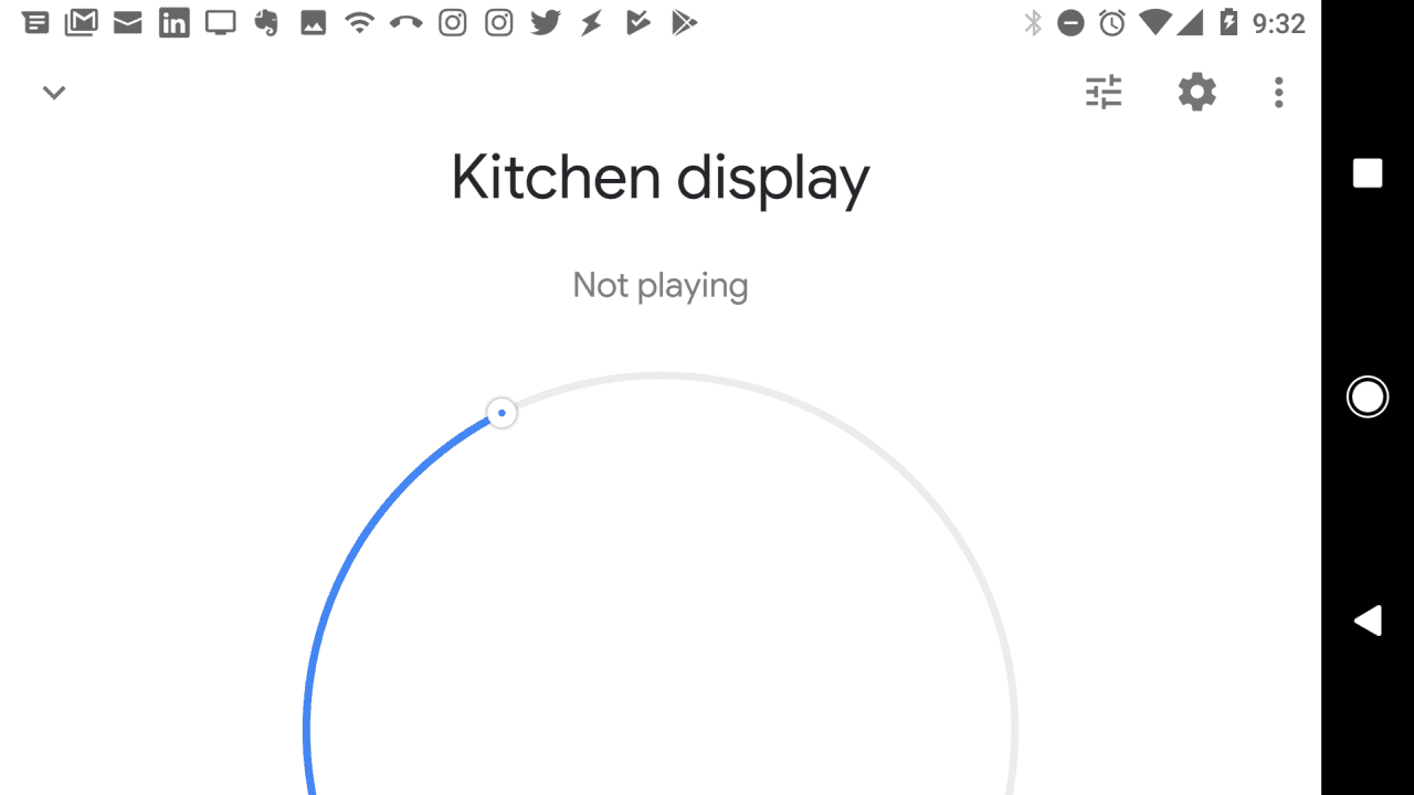 Снимок экрана со страницей устройства Google Home
