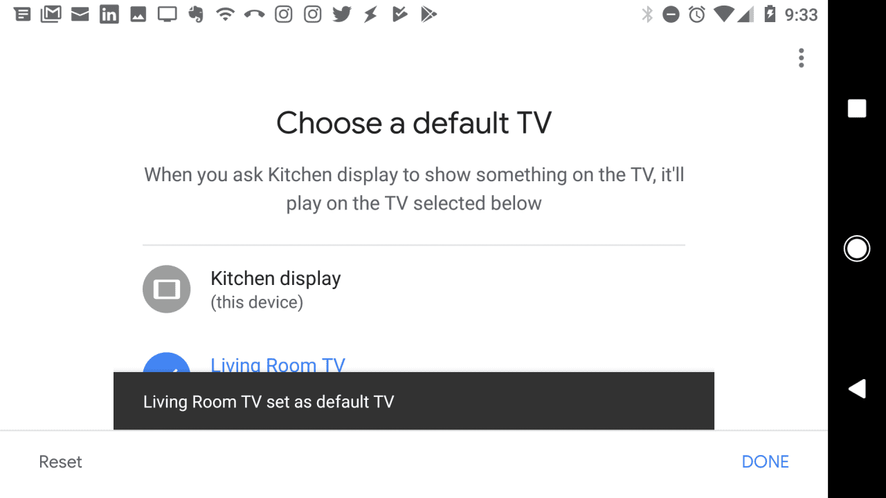 Скринкаст настройки Chromecast TV в качестве телевизора по умолчанию