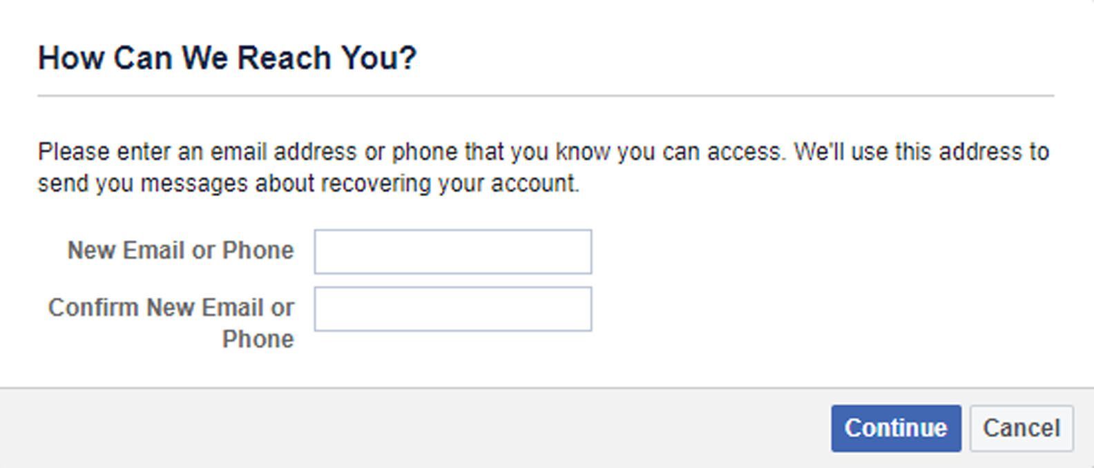 Facebook показывает, как мы можем связаться с вами.