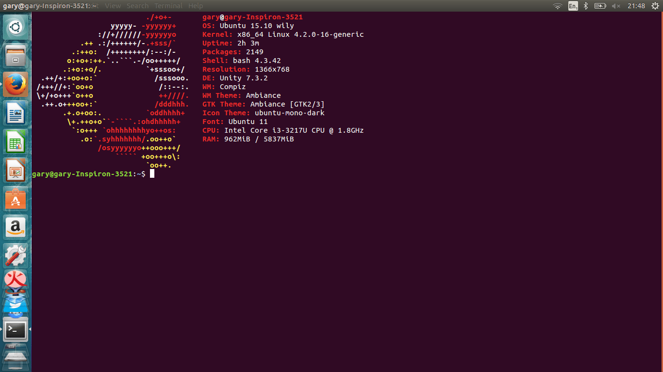 Screenfetch для Ubuntu